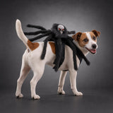 Perro con el collar de arana calavera de Halloween